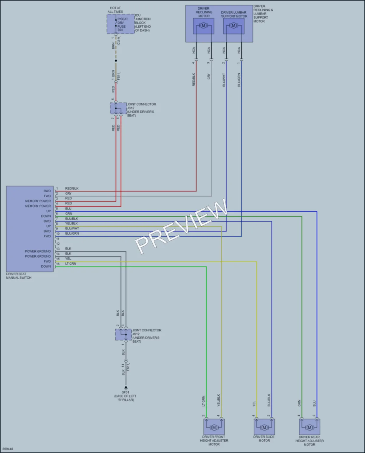 2024 Hyundai ElantraHybrid Power Seats wiring diagram preview