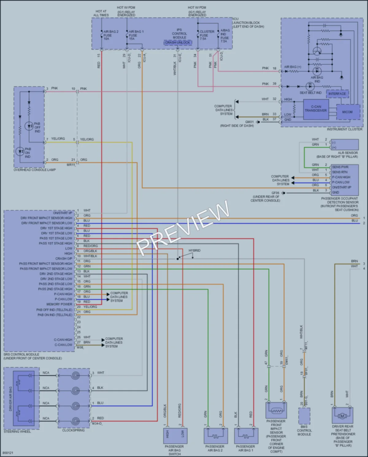 2024 Hyundai ElantraHybrid Supplemental Restraints wiring diagram preview