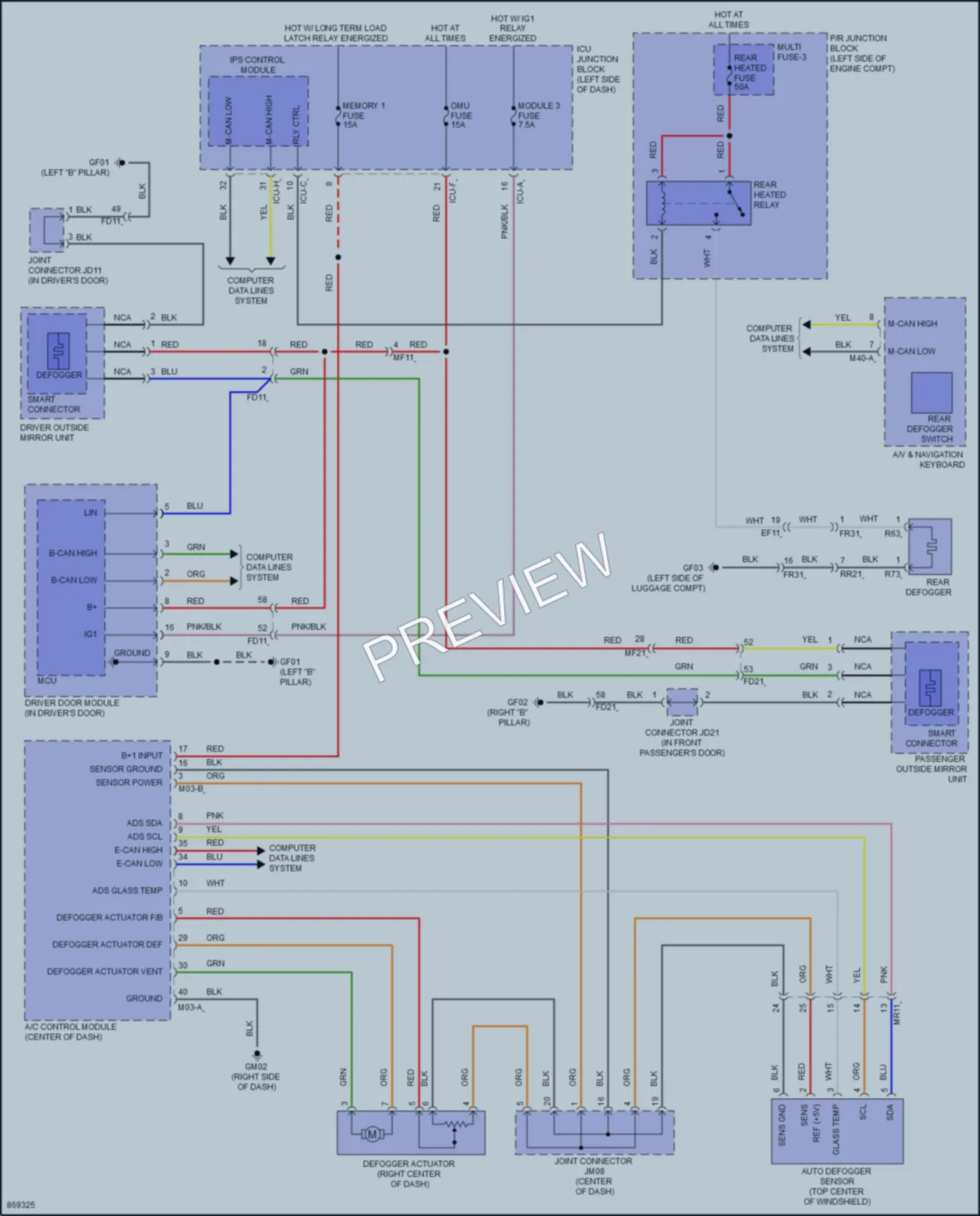 2024 Hyundai Ioniq5 Defoggers wiring diagram preview