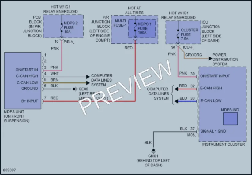 2024 Hyundai Ioniq5 Electronic Power Steering wiring diagram preview