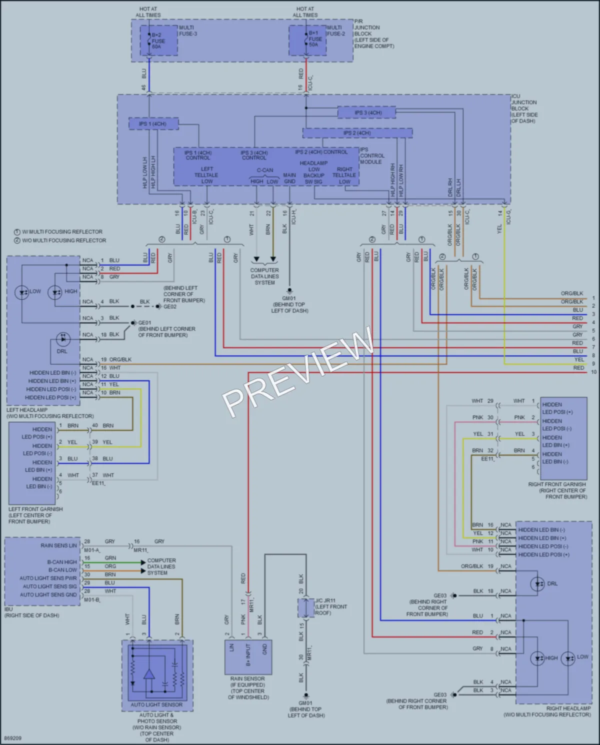 2024 Hyundai Ioniq5 Headlights wiring diagram preview