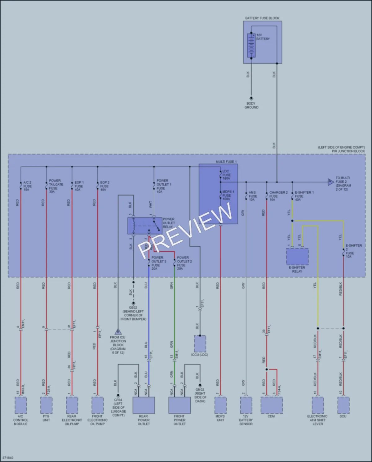 2024 Hyundai Ioniq5 Power Distribution wiring diagram preview