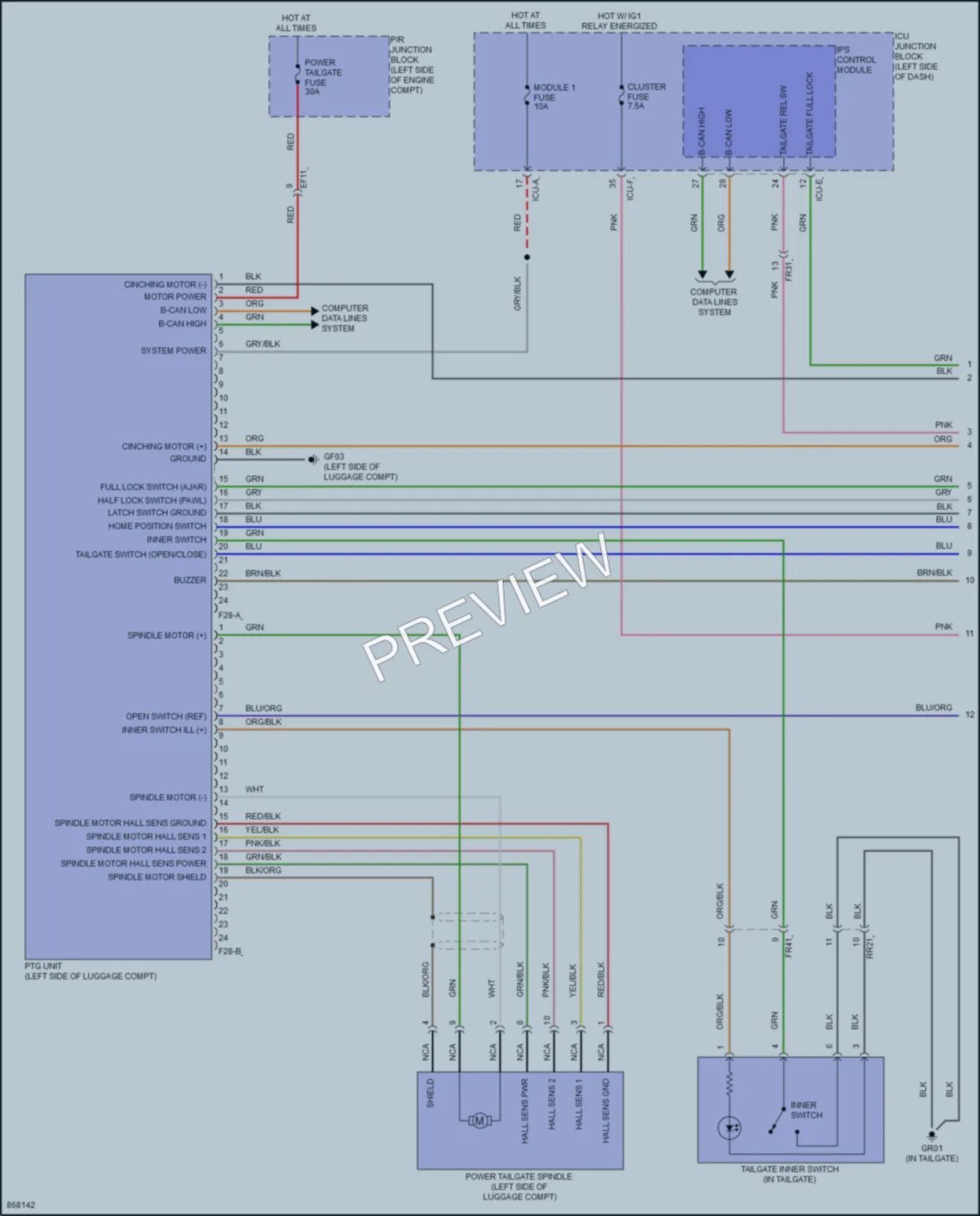 2024 Hyundai Ioniq5 Trunk Tailgate Fuel Door wiring diagram preview