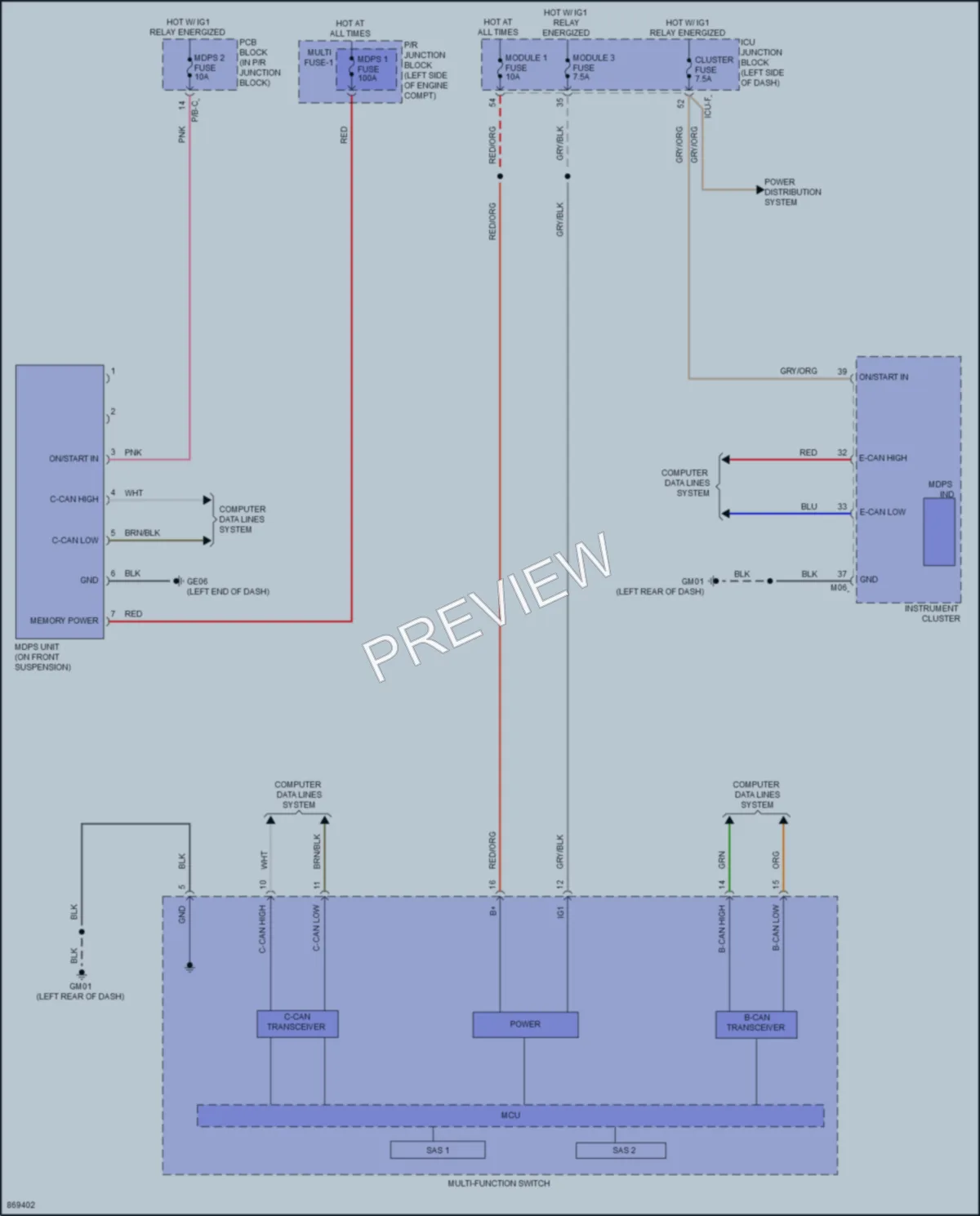 2024 Hyundai Ioniq6 Electronic Power Steering wiring diagram preview
