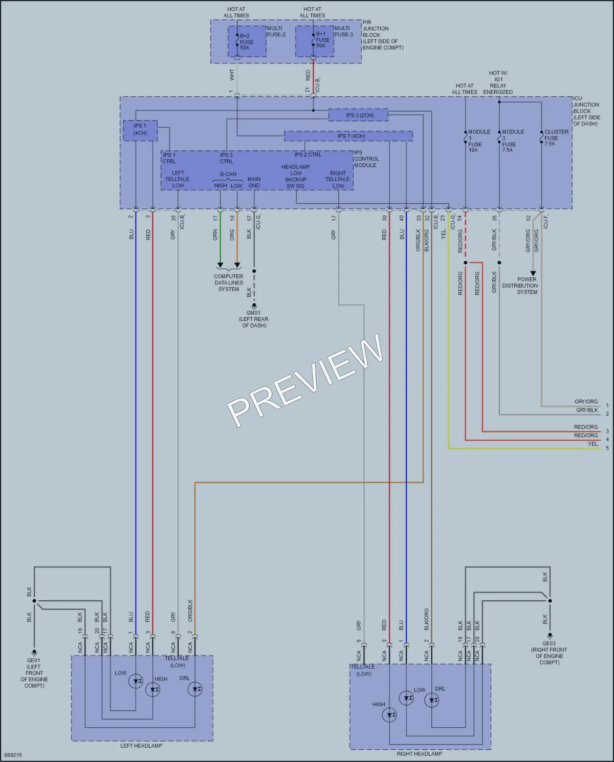 2024 Hyundai Ioniq6 Headlights wiring diagram preview