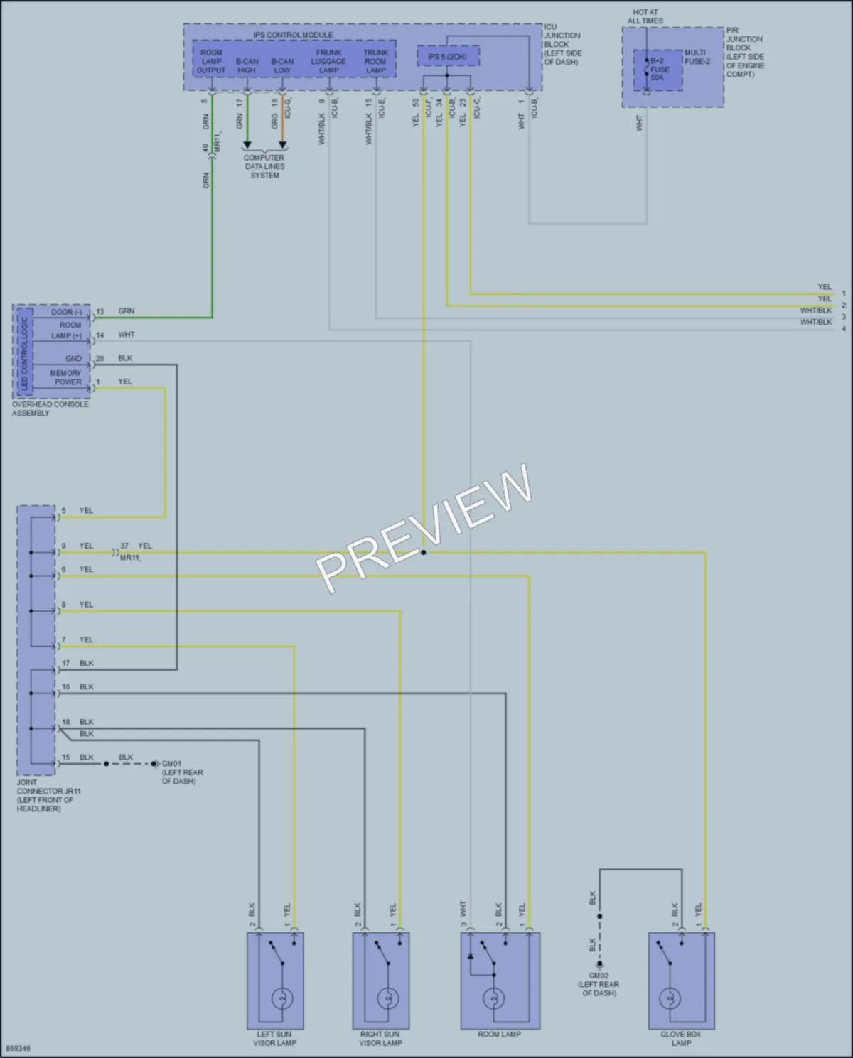 2024 Hyundai Ioniq6 Interior Lights wiring diagram preview