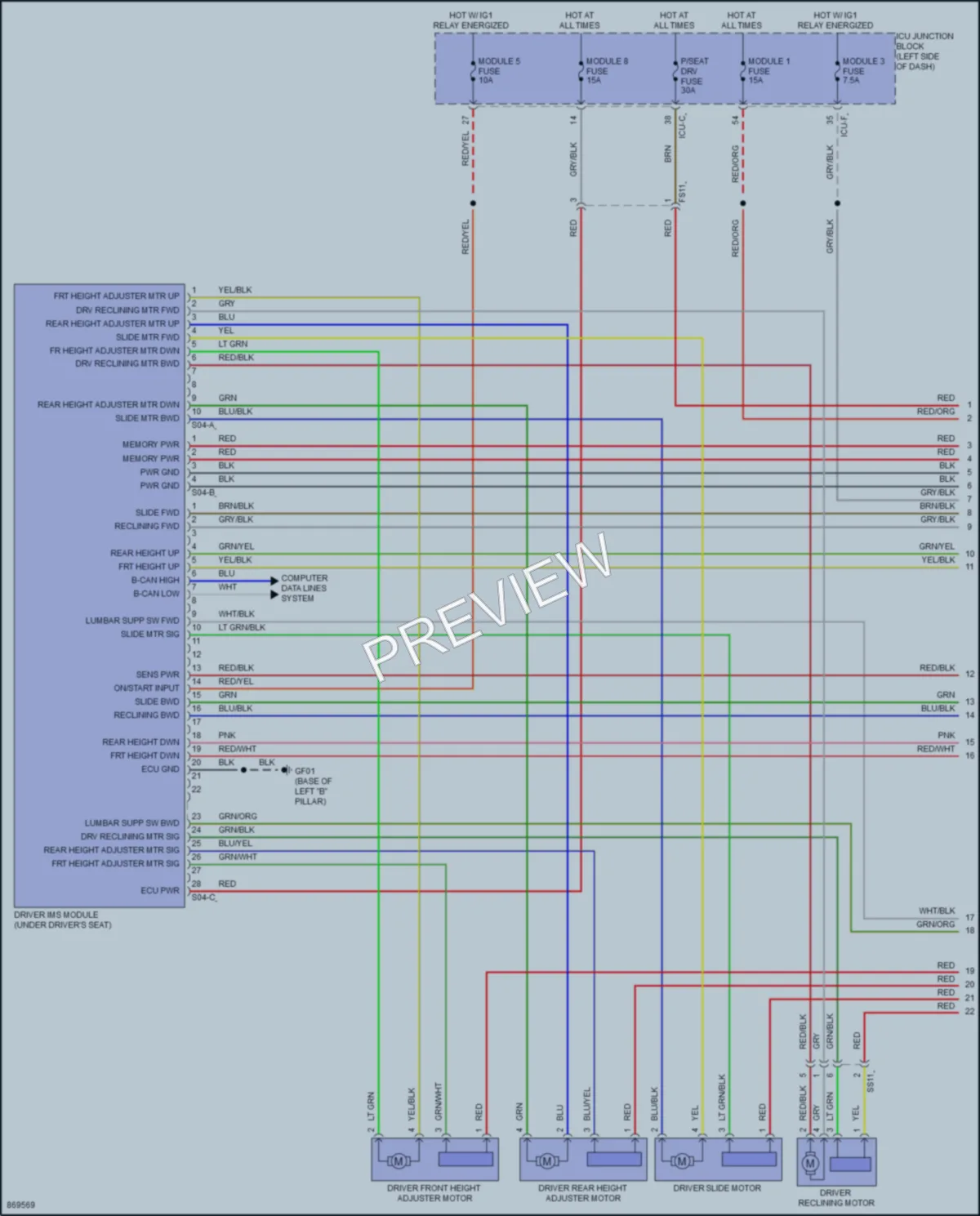 2024 Hyundai Ioniq6 Memory Systems wiring diagram preview
