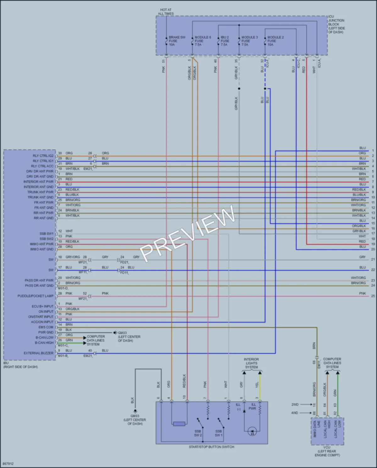 2024 Hyundai Ioniq6 Power Door Locks wiring diagram preview