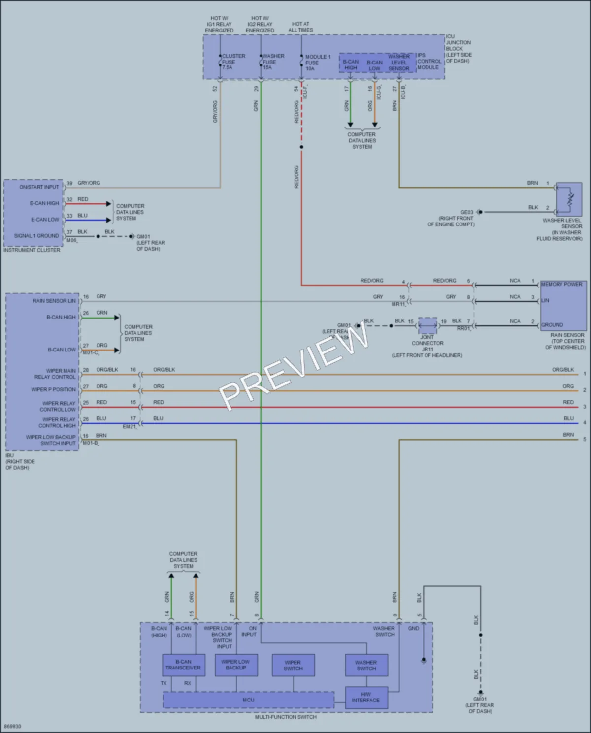 2024 Hyundai Ioniq6 Wiper Washer wiring diagram preview