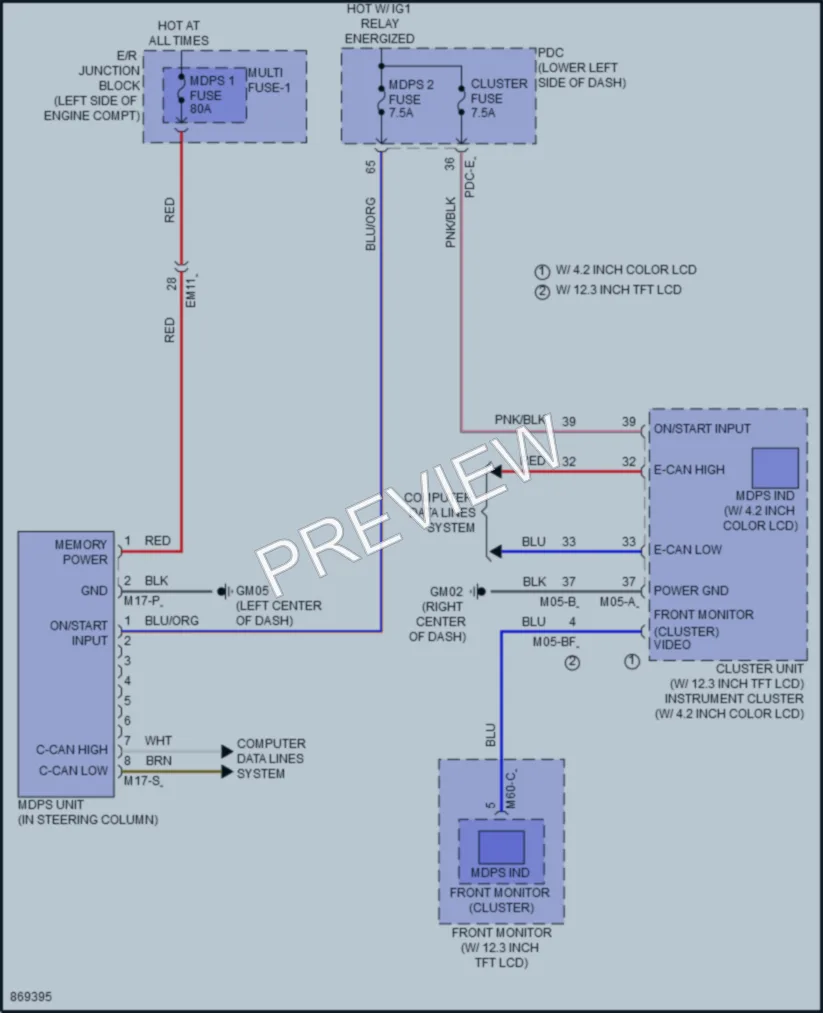 2024 Hyundai Kona Electronic Power Steering wiring diagram preview