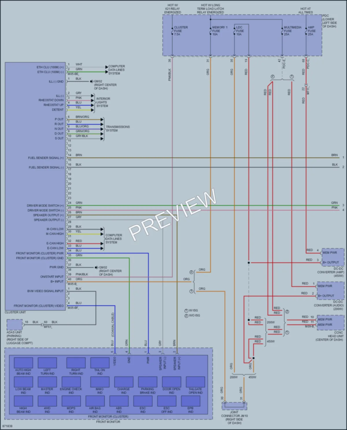 2024 Hyundai Kona Instrument Cluster wiring diagram preview