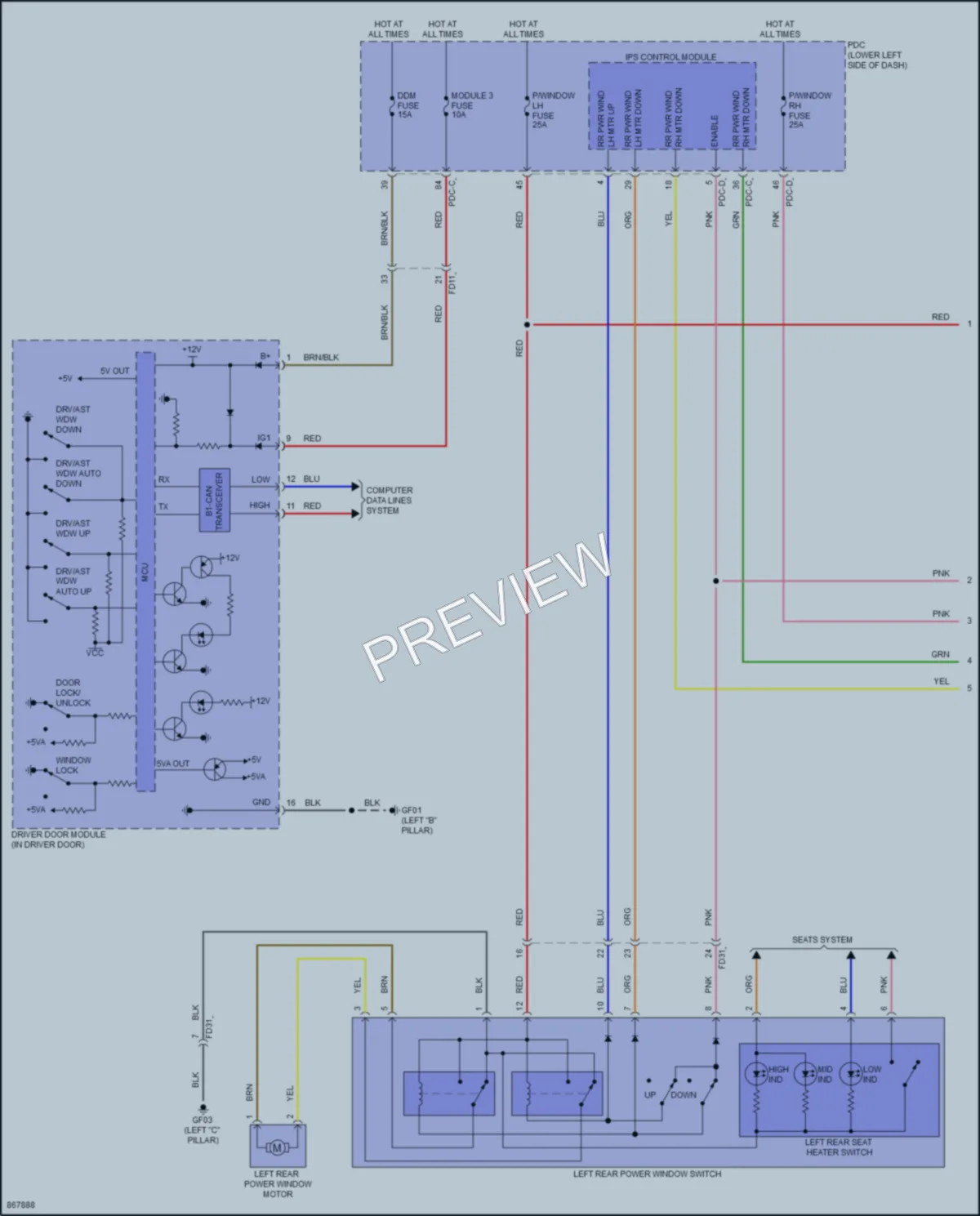2024 Hyundai Kona Power Windows wiring diagram preview
