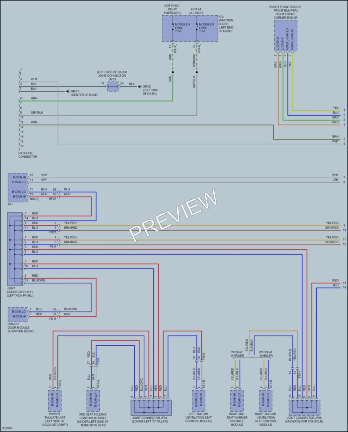 2024 Hyundai Palisade Computer Data Lines wiring diagram preview