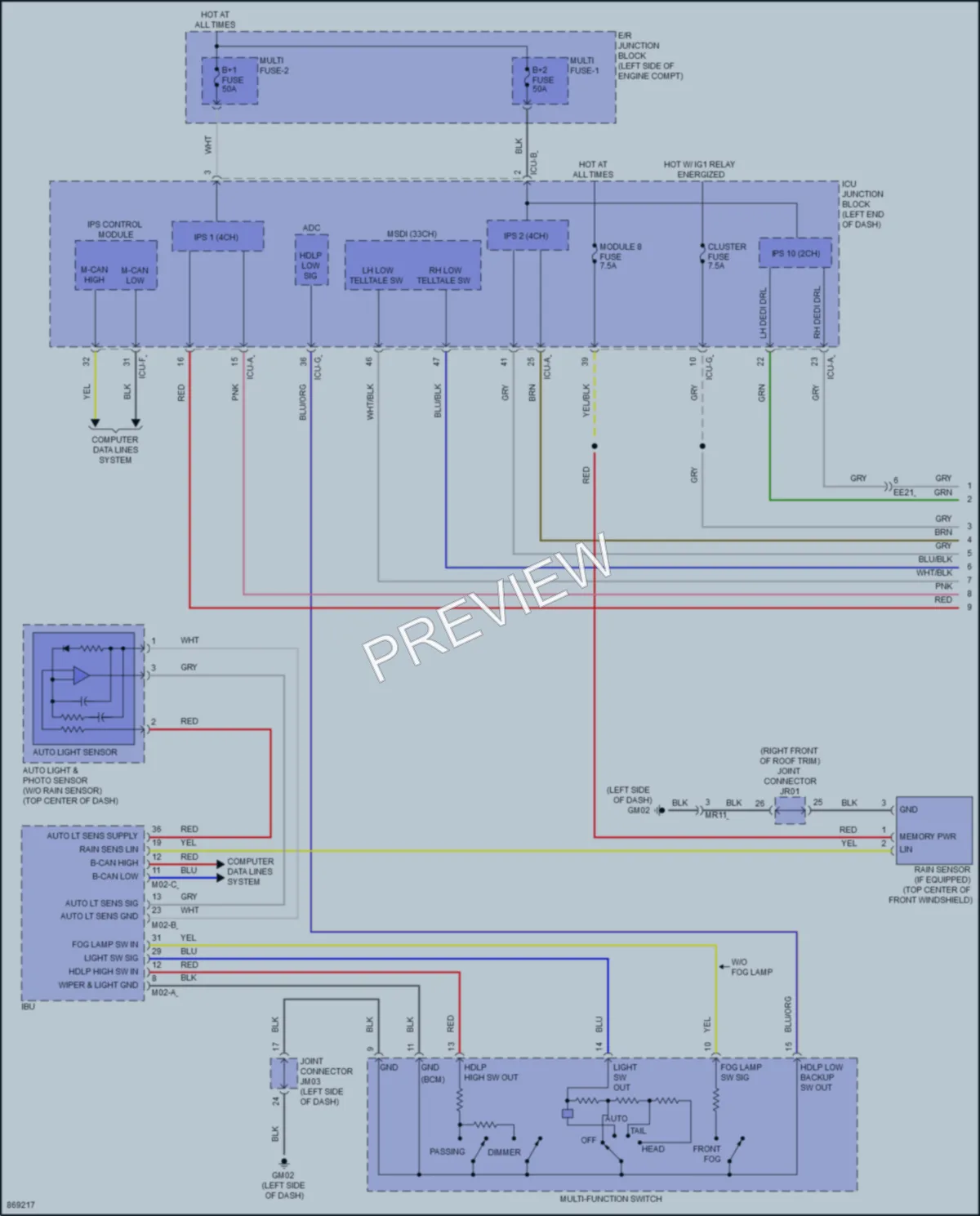 2024 Hyundai Palisade Headlights wiring diagram preview