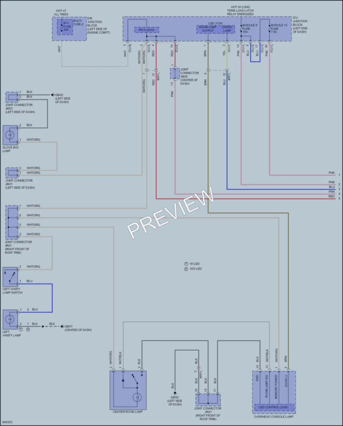 2024 Hyundai Palisade Interior Lights wiring diagram preview
