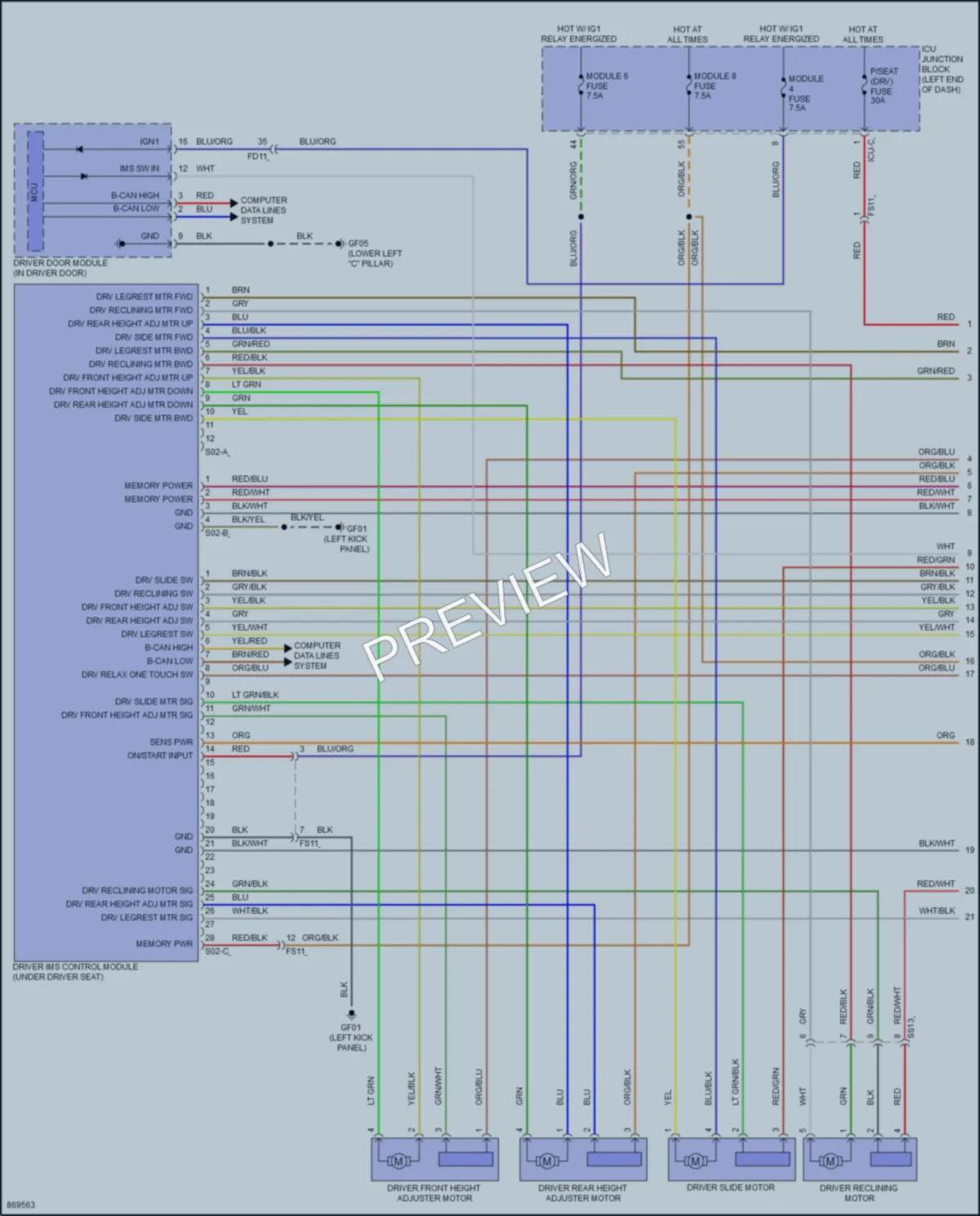 2024 Hyundai Palisade Memory Systems wiring diagram preview