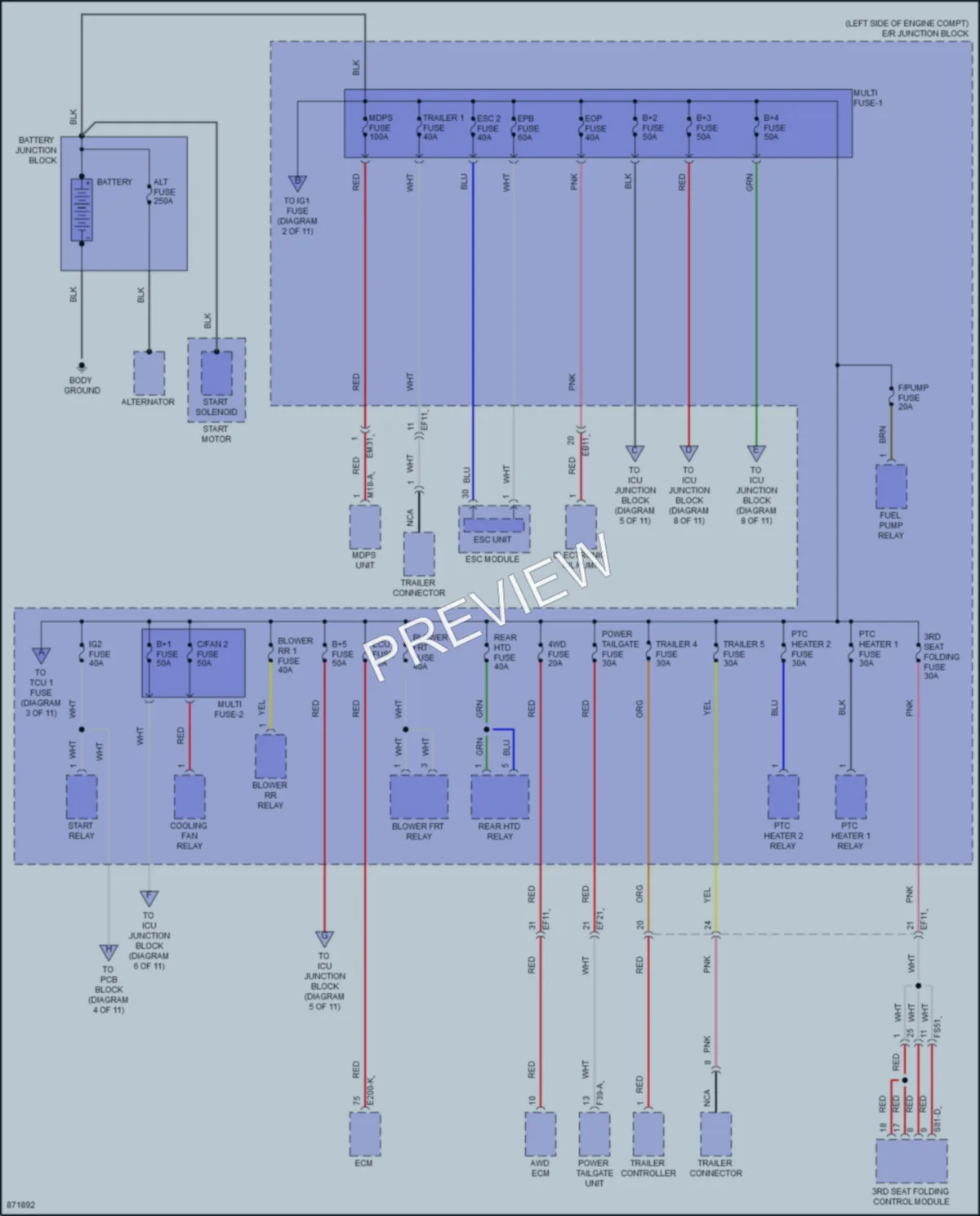 2024 Hyundai Palisade Power Distribution wiring diagram preview