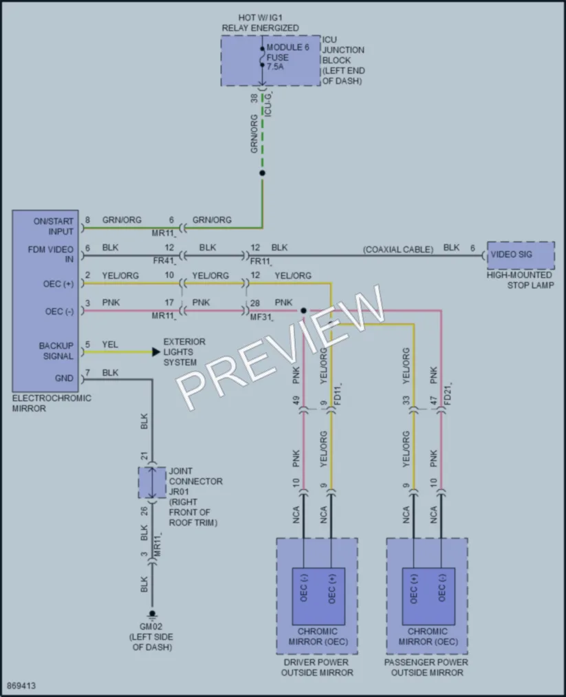 2024 Hyundai Palisade Power Mirrors wiring diagram preview