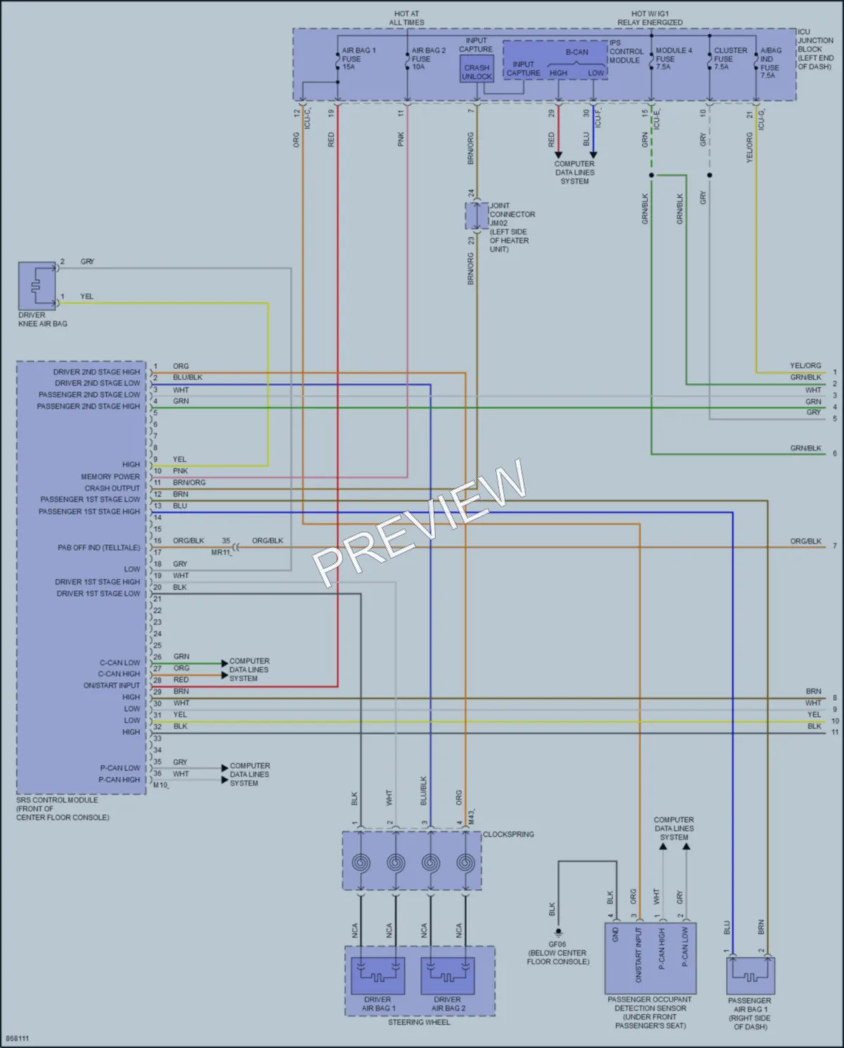 2024 Hyundai Palisade Supplemental Restraints wiring diagram preview
