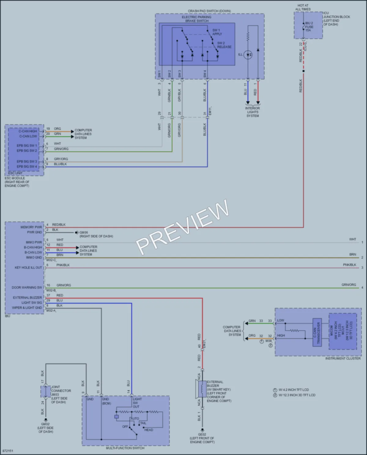 2024 Hyundai Palisade Warning Systems wiring diagram preview