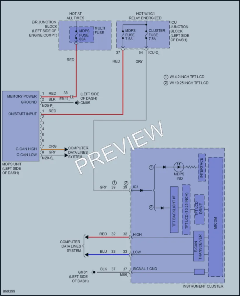 2024 Hyundai SantaCruz Electronic Power Steering wiring diagram preview