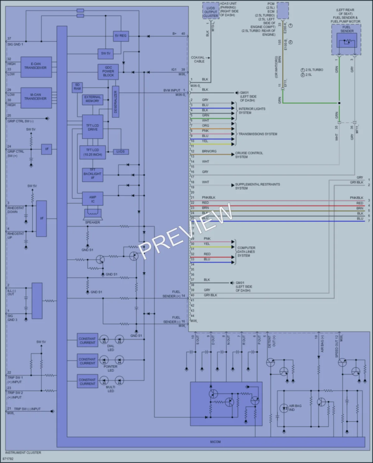 2024 Hyundai SantaCruz Instrument Cluster wiring diagram preview