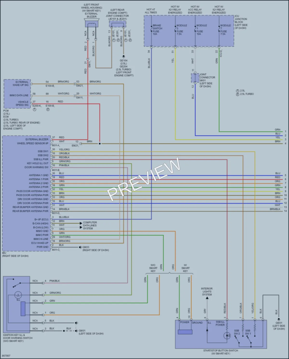 2024 Hyundai SantaCruz Power Door Locks wiring diagram preview