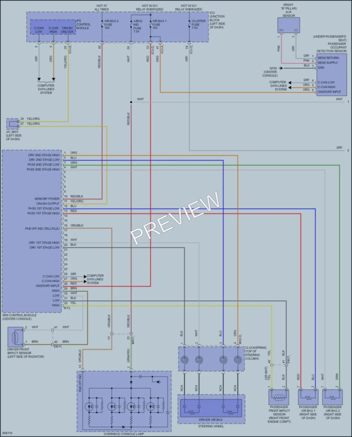 2024 Hyundai SantaCruz Supplemental Restraints wiring diagram preview