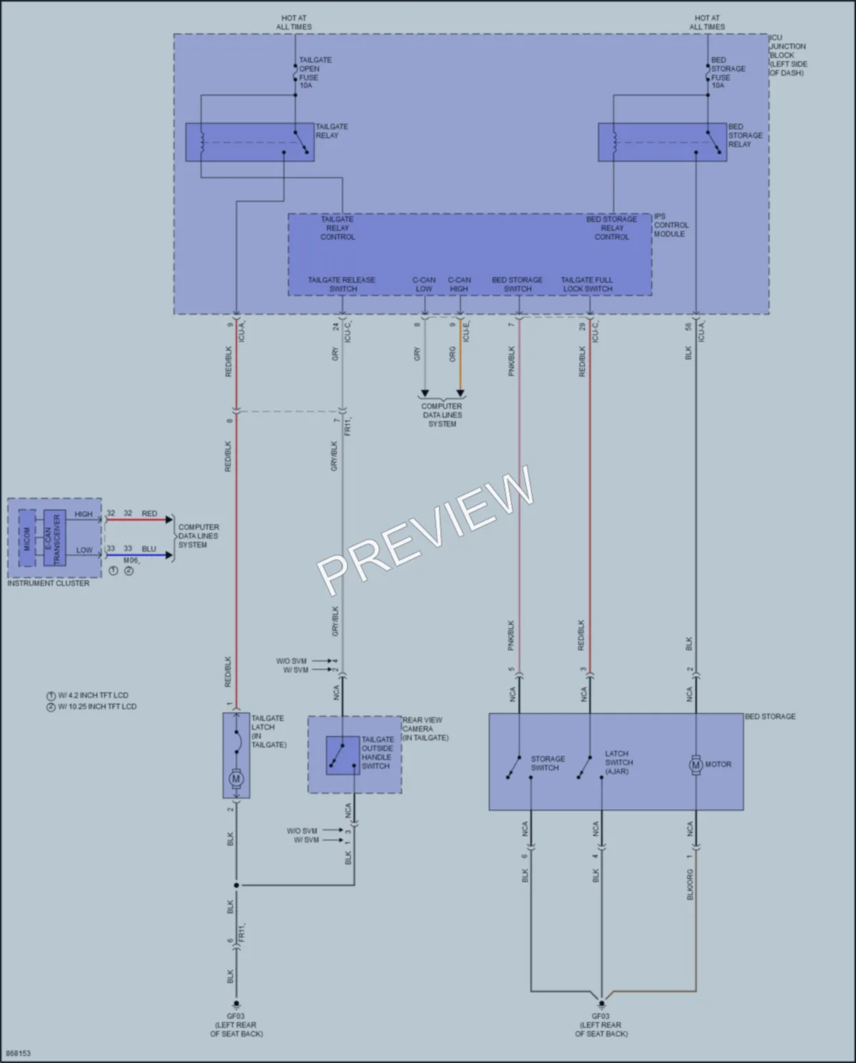 2024 Hyundai SantaCruz Trunk Tailgate Fuel Door wiring diagram preview