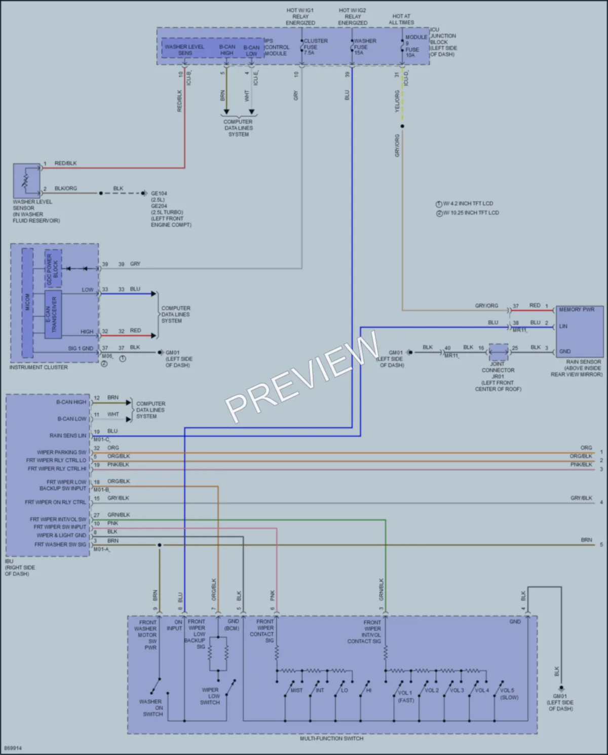 2024 Hyundai SantaCruz Wiper Washer wiring diagram preview