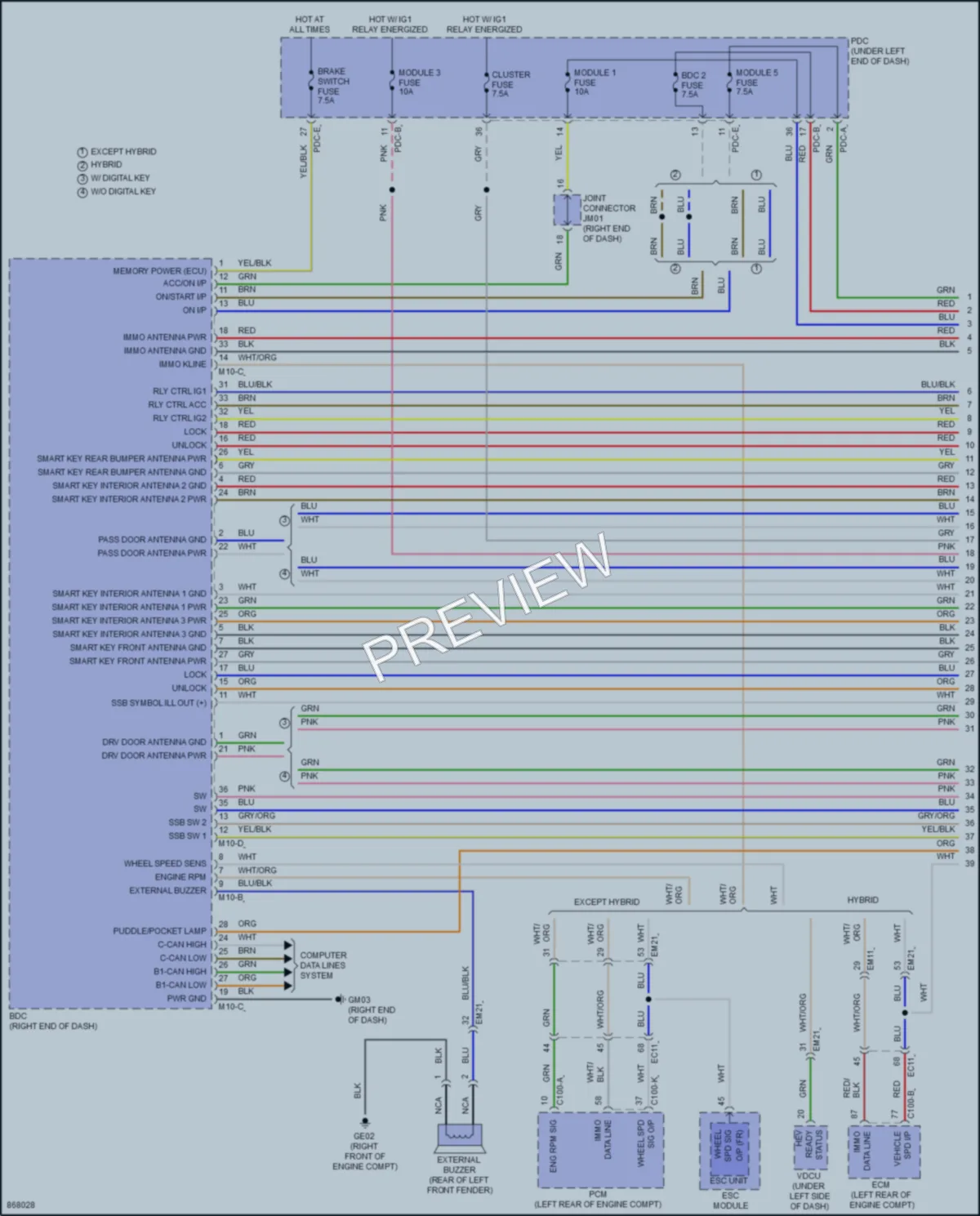 2024 Hyundai SantaFe Anti Theft wiring diagram preview