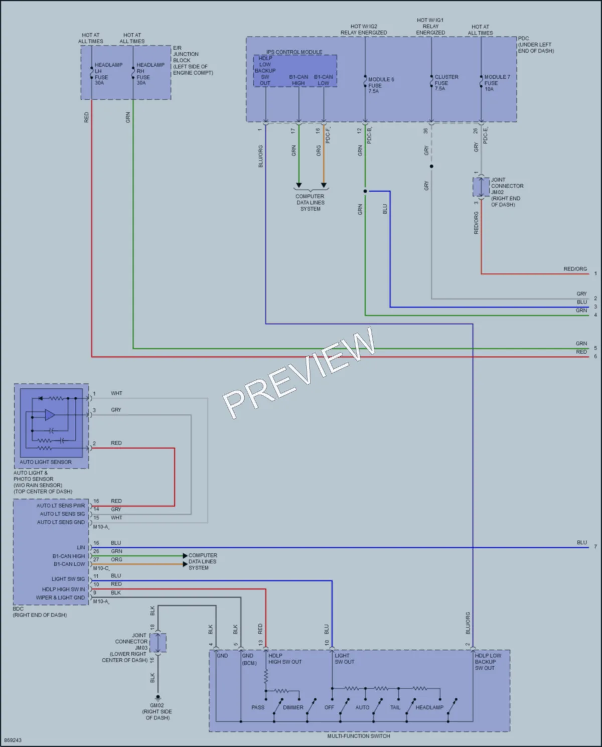 2024 Hyundai SantaFe Headlights wiring diagram preview