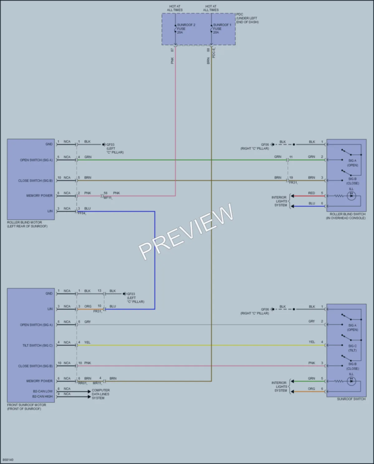 2024 Hyundai SantaFe Power Top Sunroof wiring diagram preview