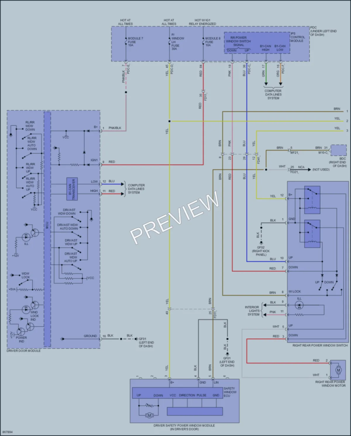 2024 Hyundai SantaFe Power Windows wiring diagram preview