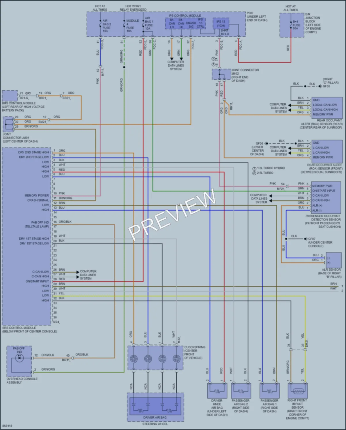 2024 Hyundai SantaFe Supplemental Restraints wiring diagram preview