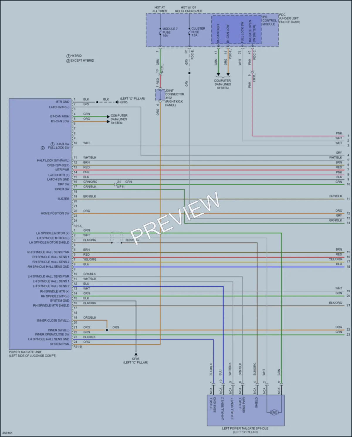 2024 Hyundai SantaFe Trunk Tailgate Fuel Door wiring diagram preview