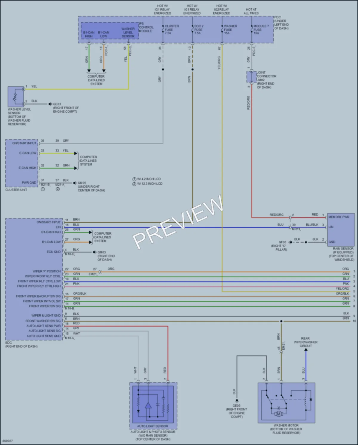 2024 Hyundai SantaFe Wiper Washer wiring diagram preview