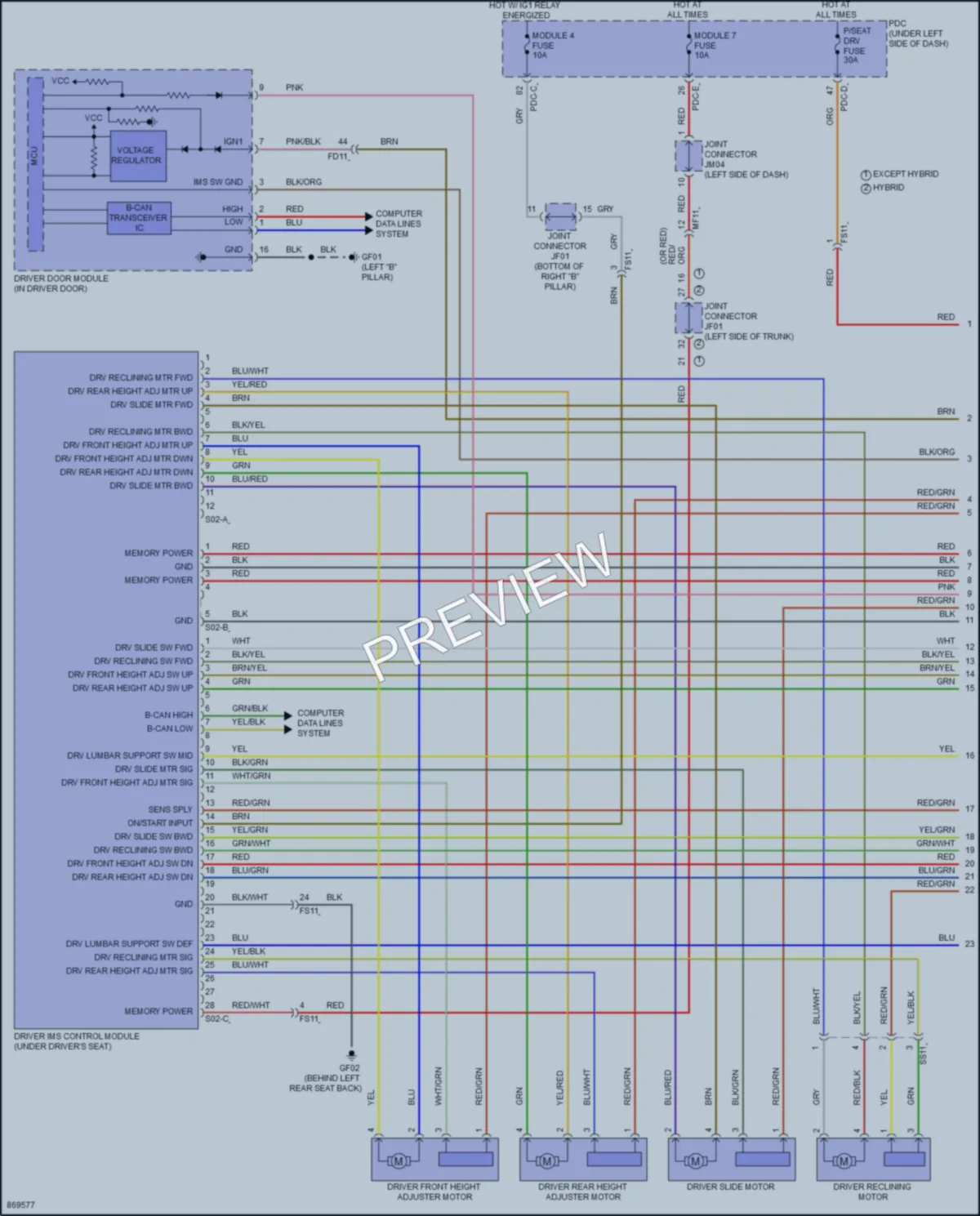 2024 Hyundai Sonata Memory Systems wiring diagram preview