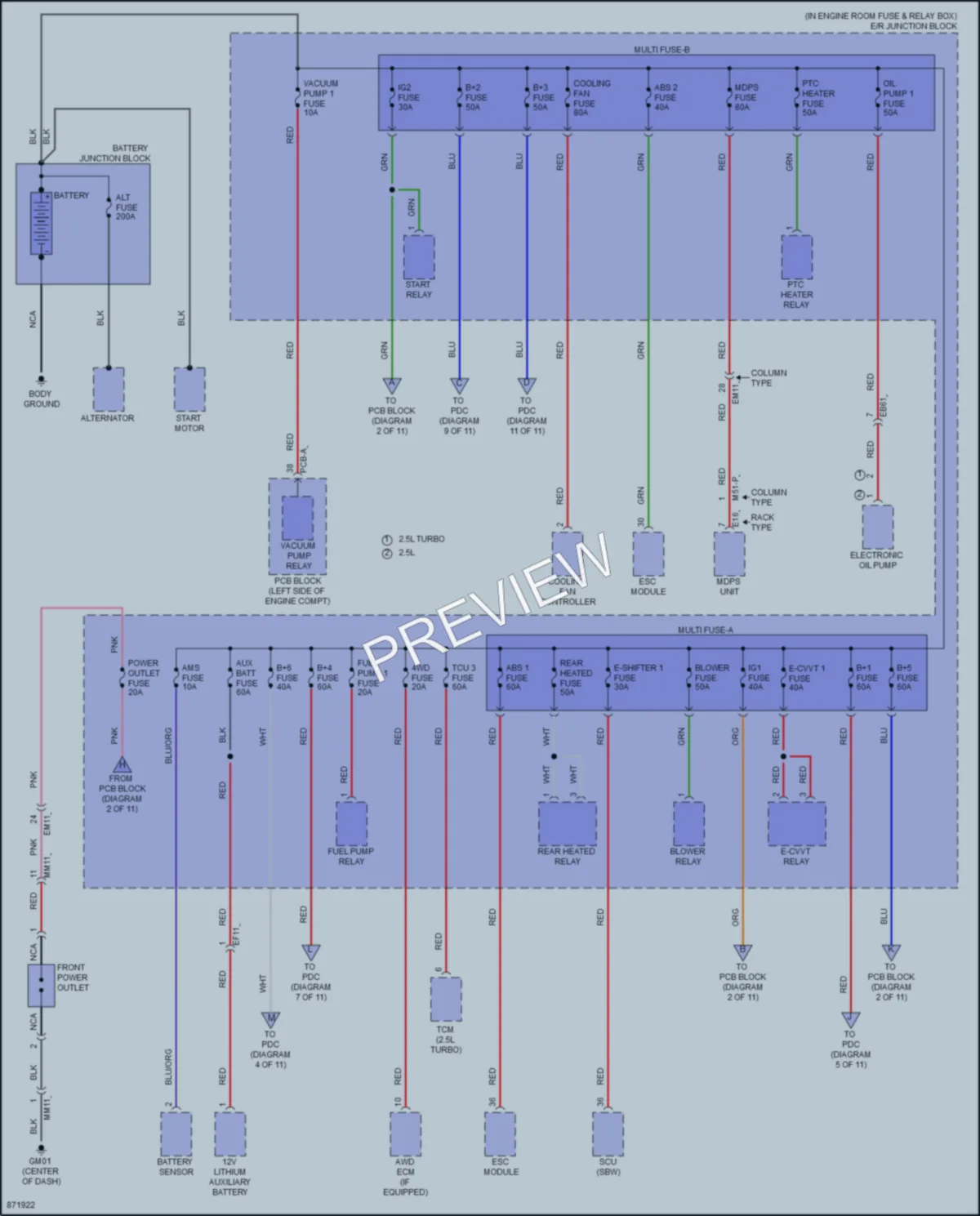 2024 Hyundai Sonata Power Distribution wiring diagram preview