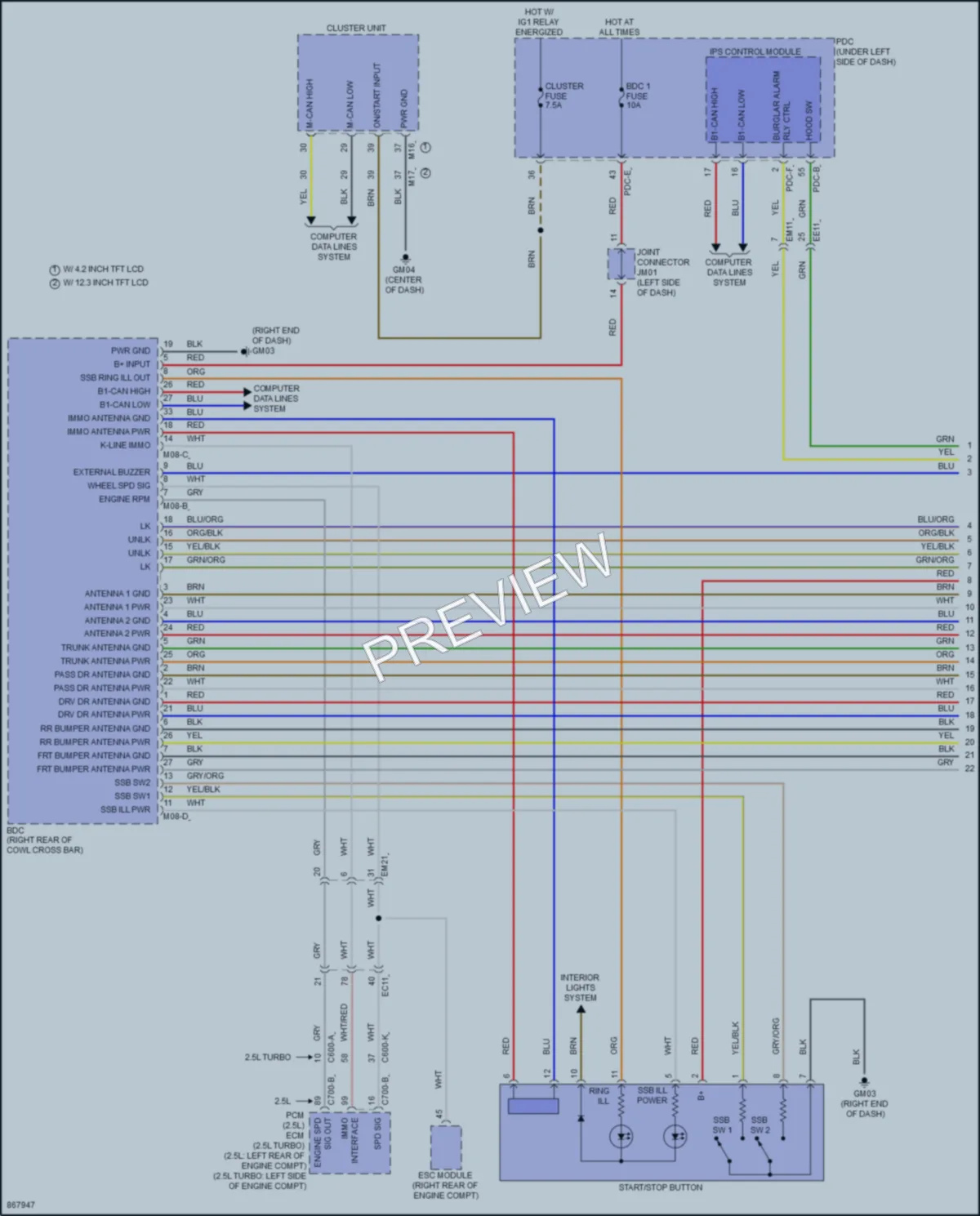 2024 Hyundai Sonata Power Door Locks wiring diagram preview