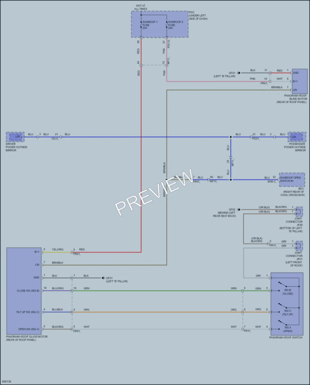 2024 Hyundai Sonata Power Top Sunroof wiring diagram preview