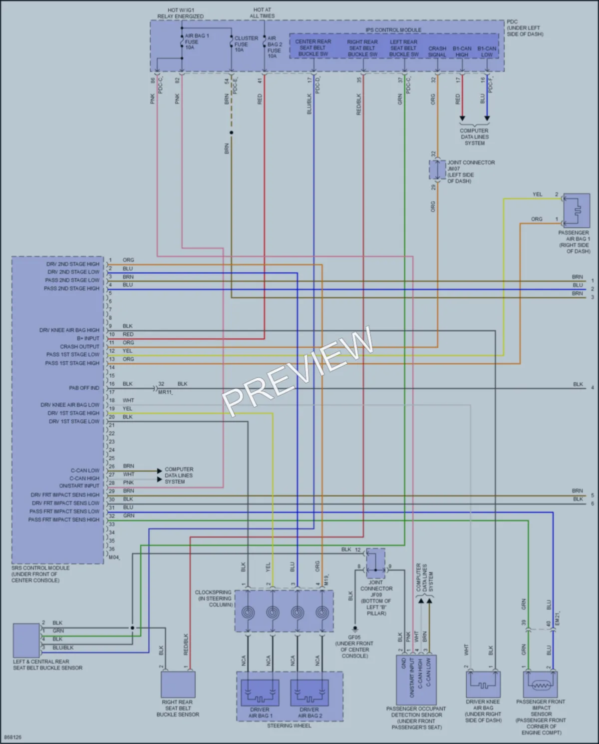 2024 Hyundai Sonata Supplemental Restraints wiring diagram preview