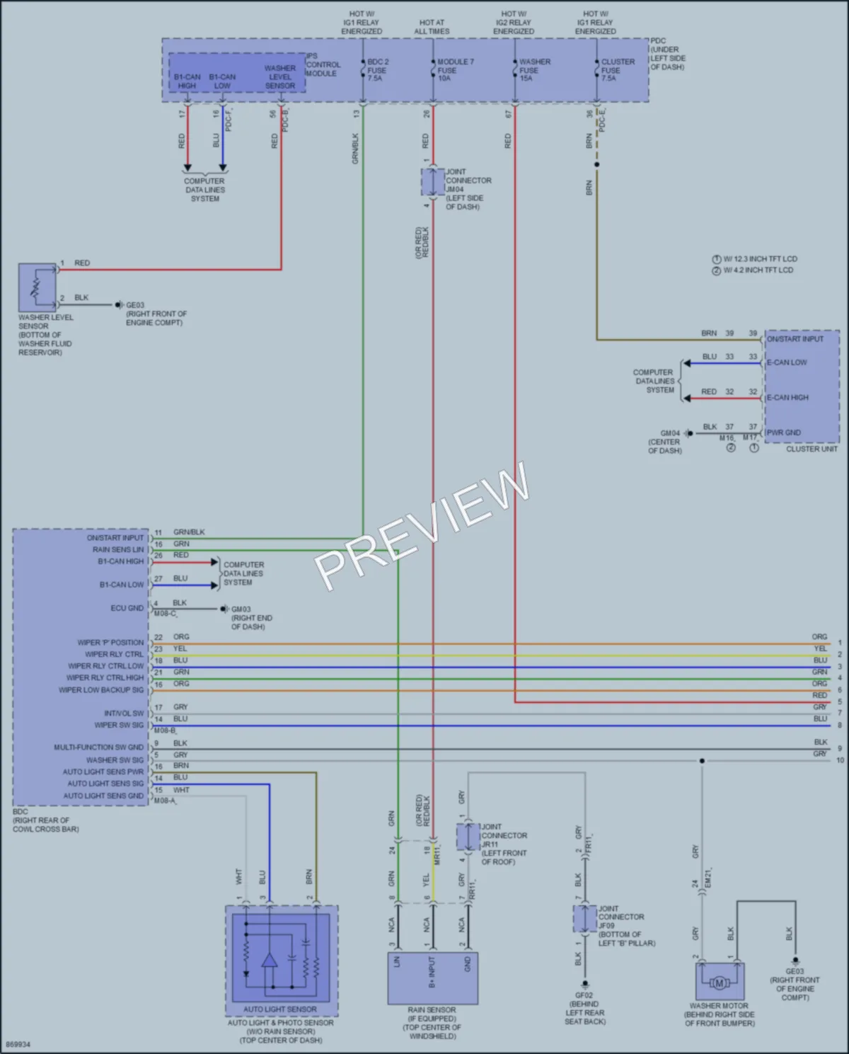 2024 Hyundai Sonata Wiper Washer wiring diagram preview