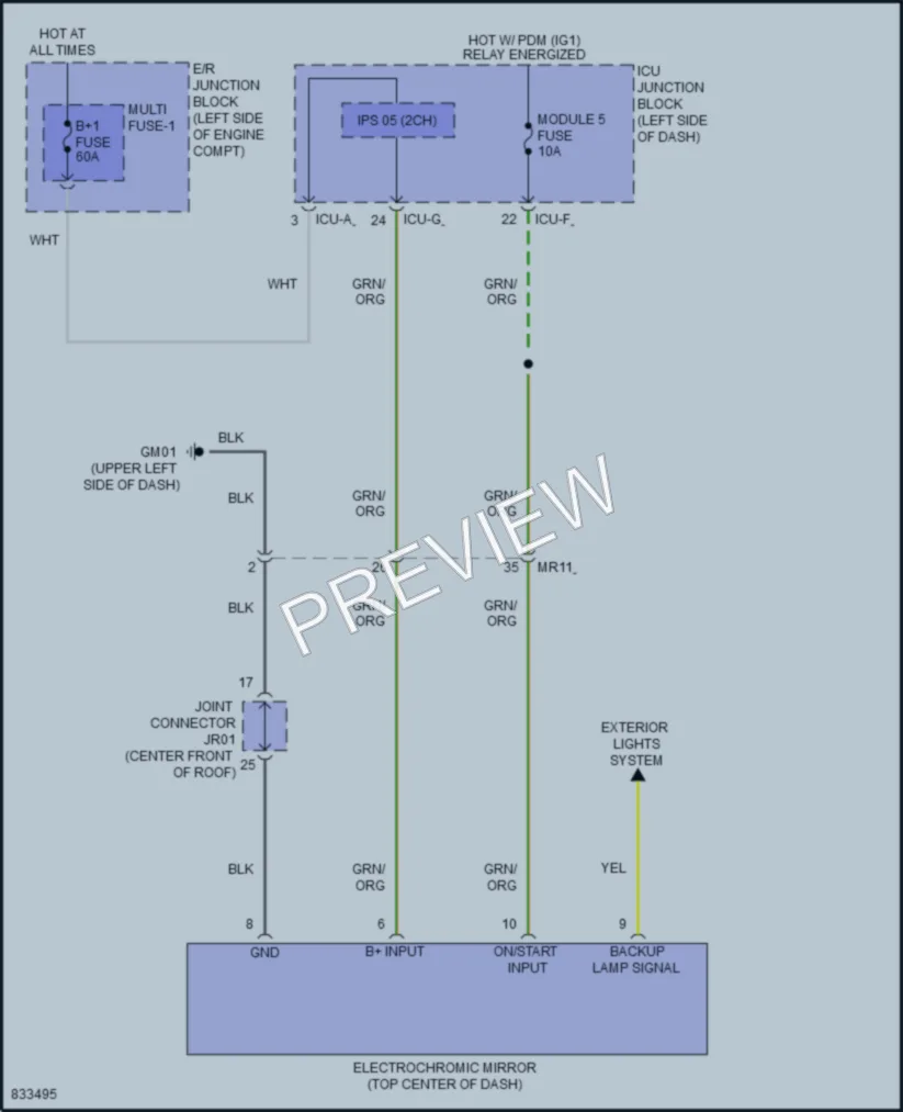 2024 Hyundai Tucson Power Mirrors wiring diagram preview