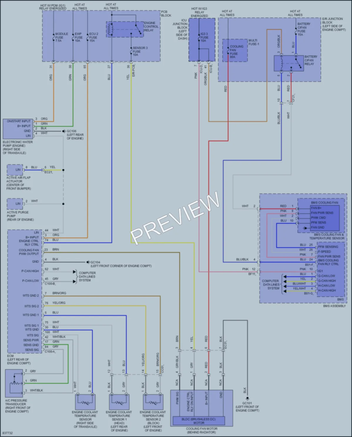 2024 Hyundai TucsonHybrid Cooling Fan wiring diagram preview