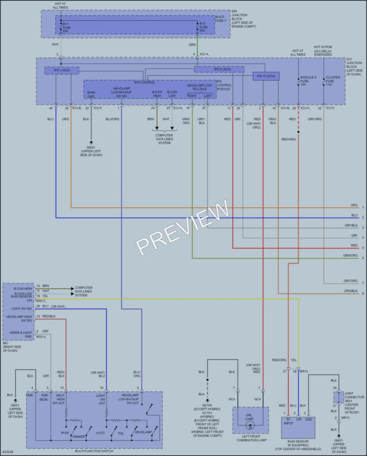 2024 Hyundai TucsonHybrid Headlights wiring diagram preview