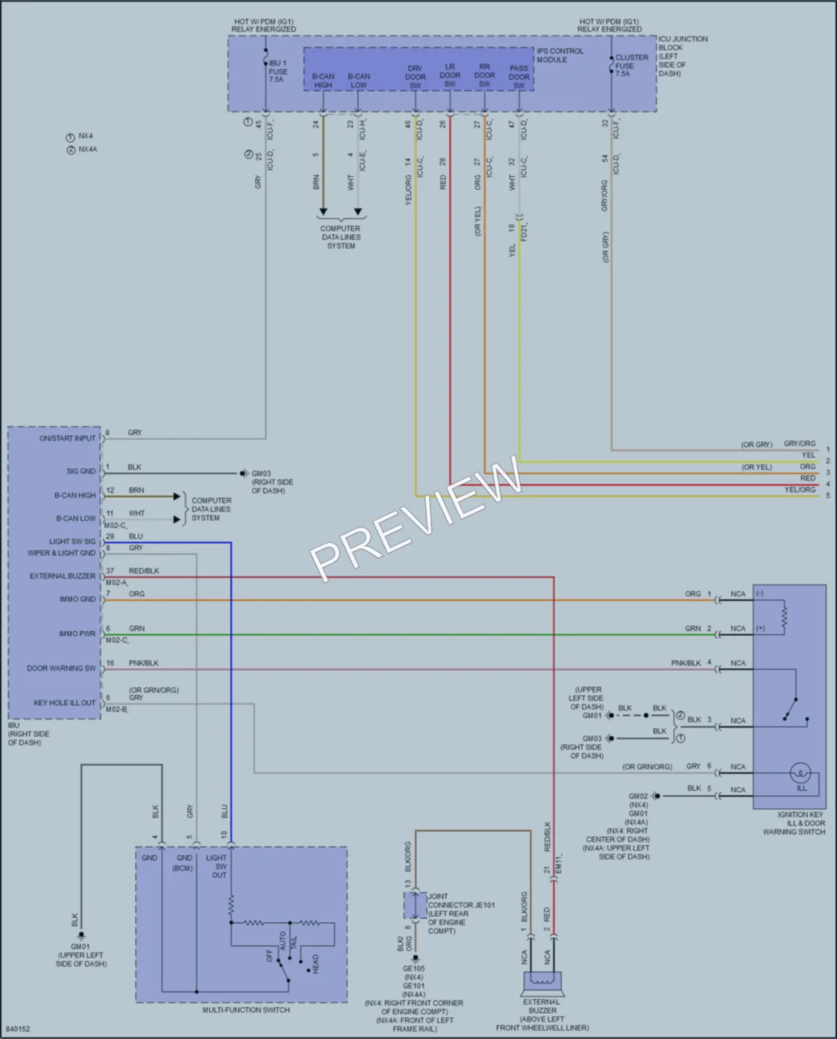 2024 Hyundai TucsonHybrid Warning Systems wiring diagram preview