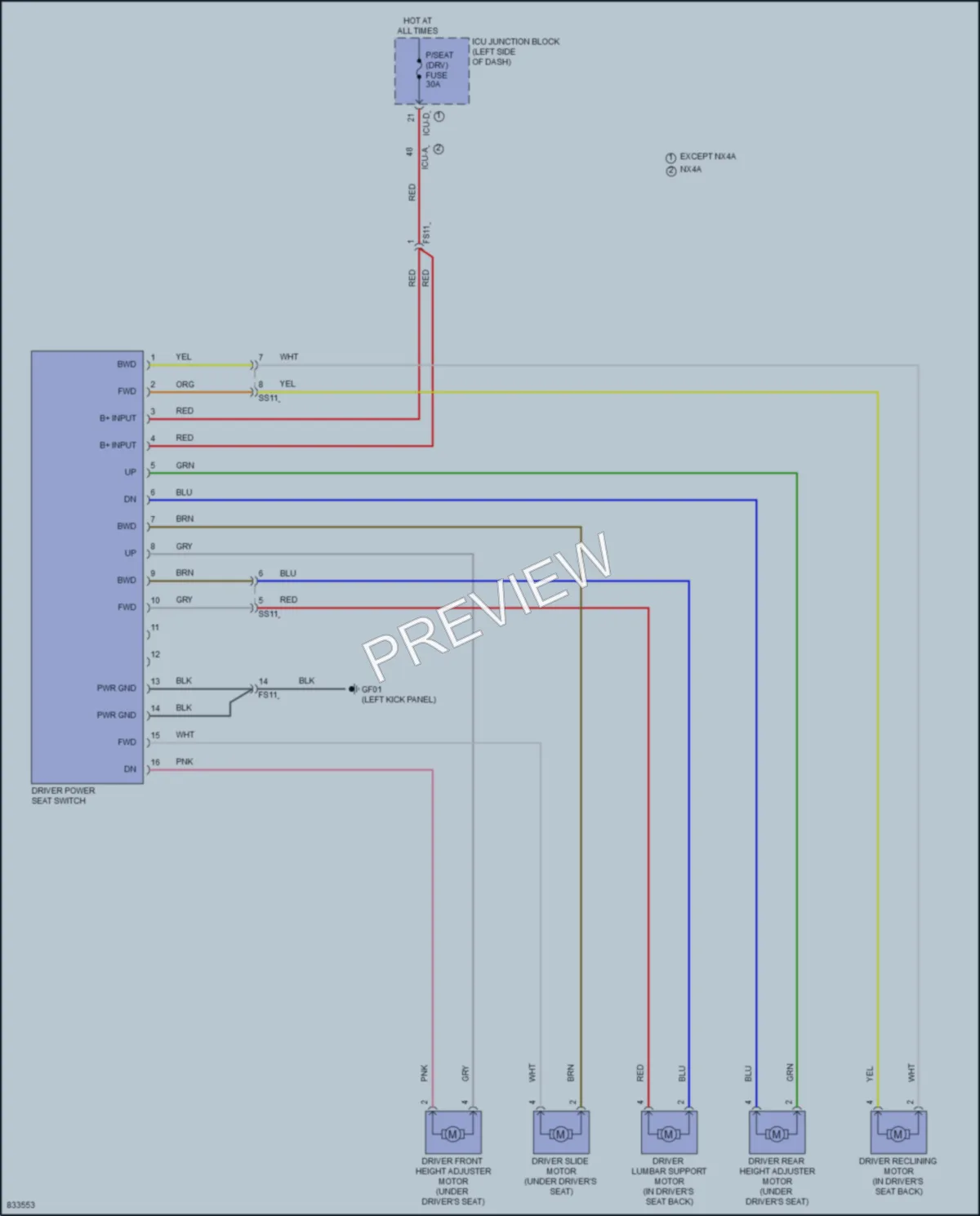 2024 Hyundai TucsonPlugIn Power Seats wiring diagram preview