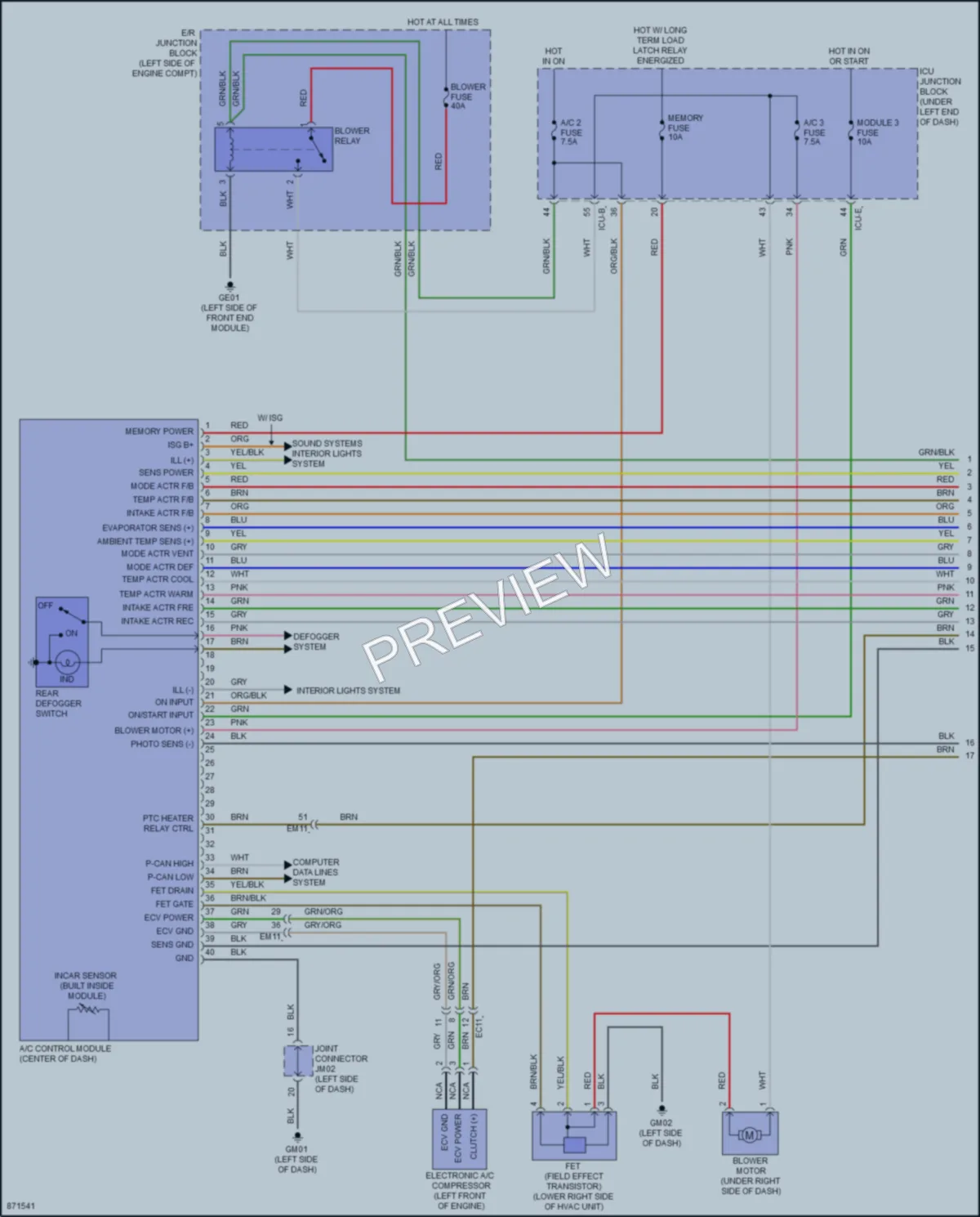 2024 Hyundai Venue Air Conditioning wiring diagram preview