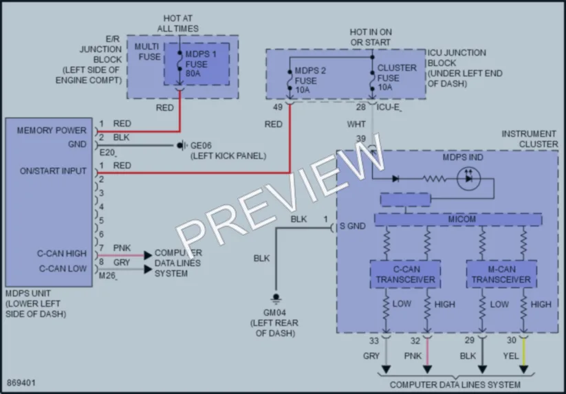 2024 Hyundai Venue Electronic Power Steering wiring diagram preview